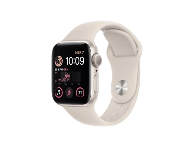 Apple Watch SE (2nd Generation) GPS, 40 mm Aluminium Starlight with Starlight Sport Band - MNJP3NF/A